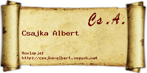 Csajka Albert névjegykártya