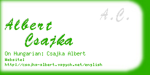 albert csajka business card